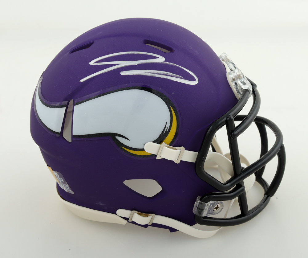 Jordan Addison Signed Vikings Speed Mini Helmet (PIA) at PristineAuction.com Jordan Addison Signed Vikings Speed Mini Helmet (PIA) at PristineAuction.com