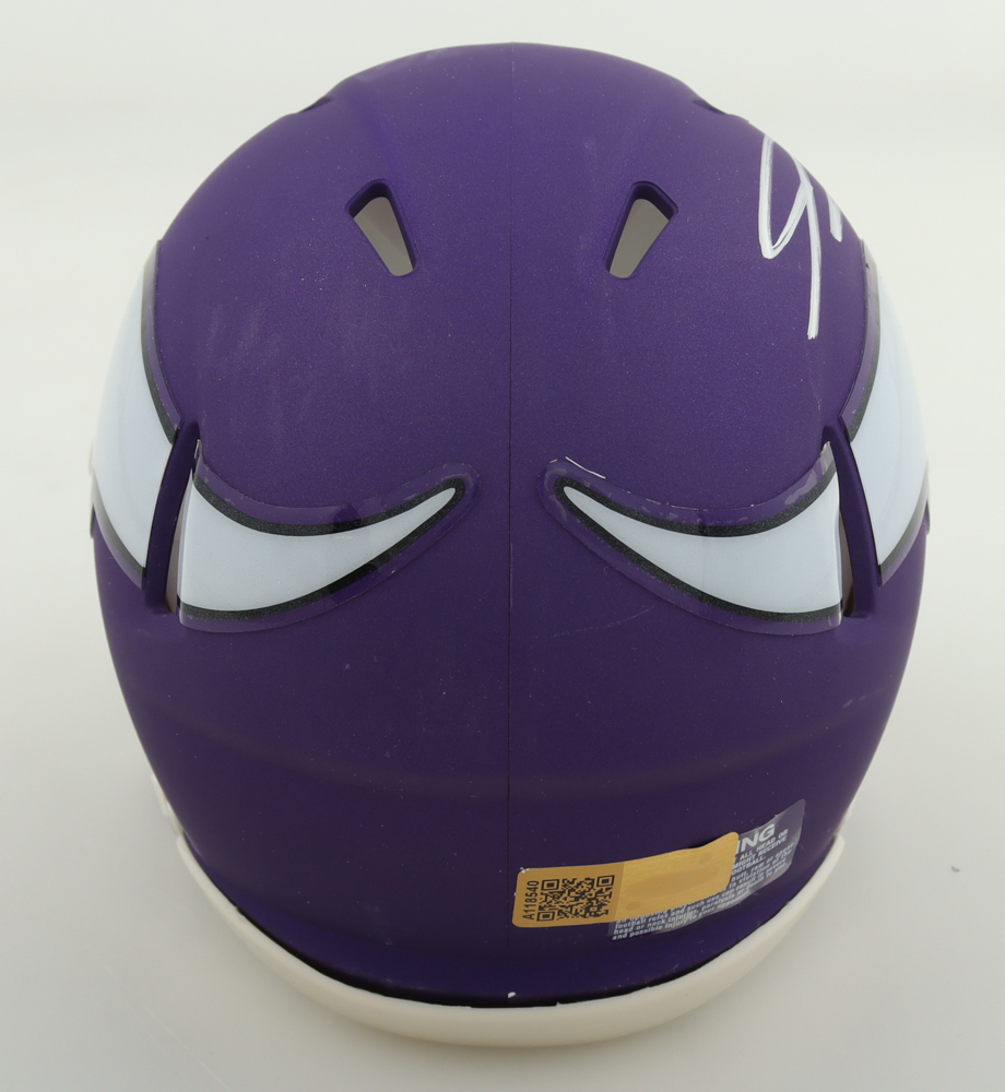 Jordan Addison Signed Vikings Speed Mini Helmet (PIA) at PristineAuction.com Jordan Addison Signed Vikings Speed Mini Helmet (PIA) at PristineAuction.com