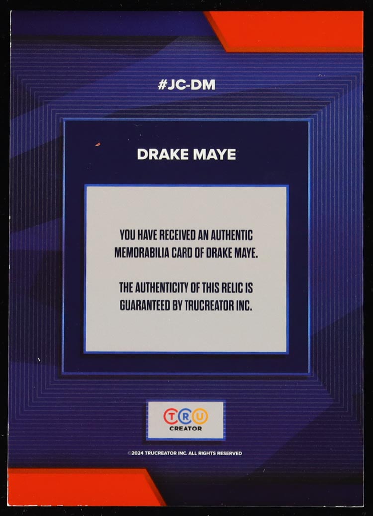 Drake Maye 2024 TruSport Jumbo Trucreator Card #10 #JC-DM Rookie Card at PristineAuction.com Drake Maye 2024 TruSport Jumbo Trucreator Card #10 #JC-DM Rookie Card at PristineAuction.com