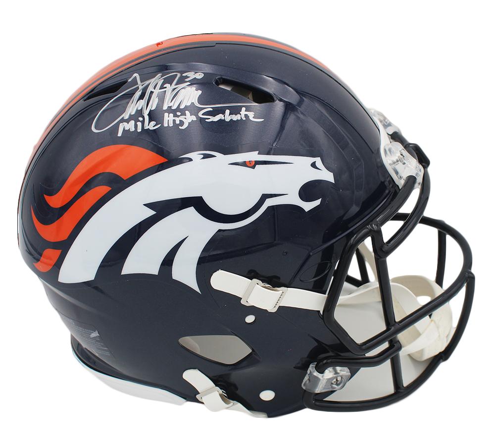 Terrell Davis Signed Broncos Full-Size Authentic On-Field Speed Helmet Inscribed "Mile High Salute" (Radtke) at PristineAuction.com Terrell Davis Signed Broncos Full-Size Authentic On-Field Speed Helmet Inscribed "Mile High Salute" (Radtke) at PristineAuction.com