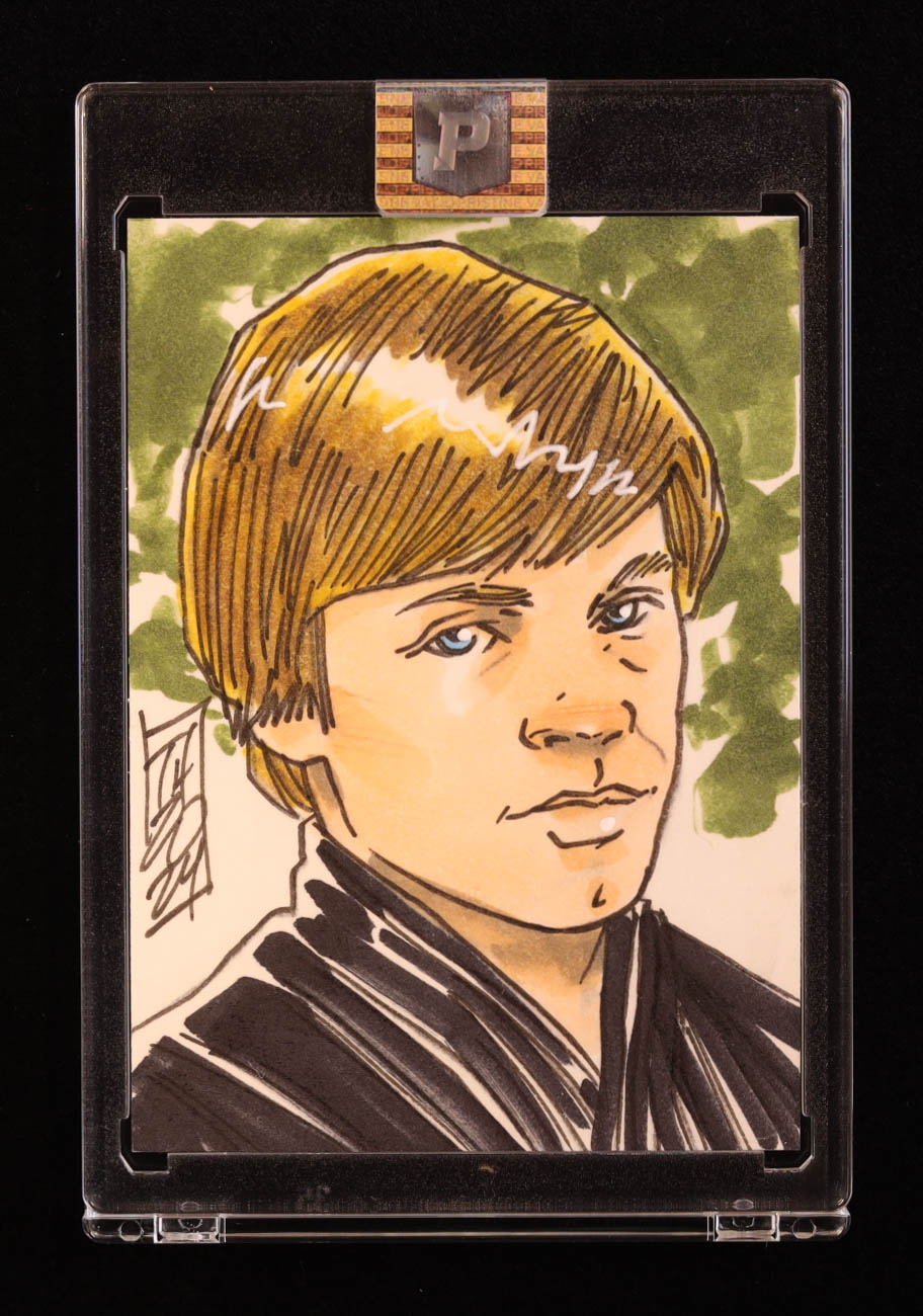 Luke Skywalker | Star Wars | Original Art Sketch Card by Tom Hodges (1/1 Original Art) at PristineAuction.com Luke Skywalker | Star Wars | Original Art Sketch Card by Tom Hodges (1/1 Original Art) at PristineAuction.com