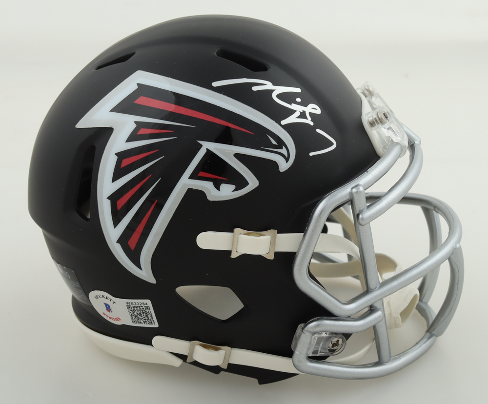 Michael Vick Signed Falcons Matte Black Speed Mini Helmet (Beckett) at PristineAuction.com Michael Vick Signed Falcons Matte Black Speed Mini Helmet (Beckett) at PristineAuction.com