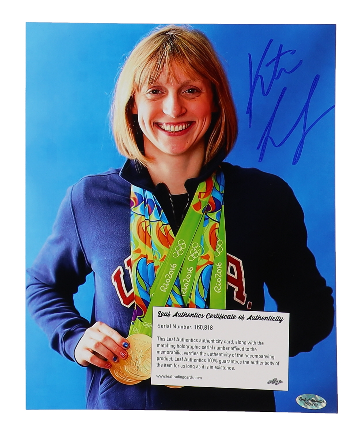 Katie Ledecky Signed Team USA 8x10 Photo (Leaf) at PristineAuction.com Katie Ledecky Signed Team USA 8x10 Photo (Leaf) at PristineAuction.com