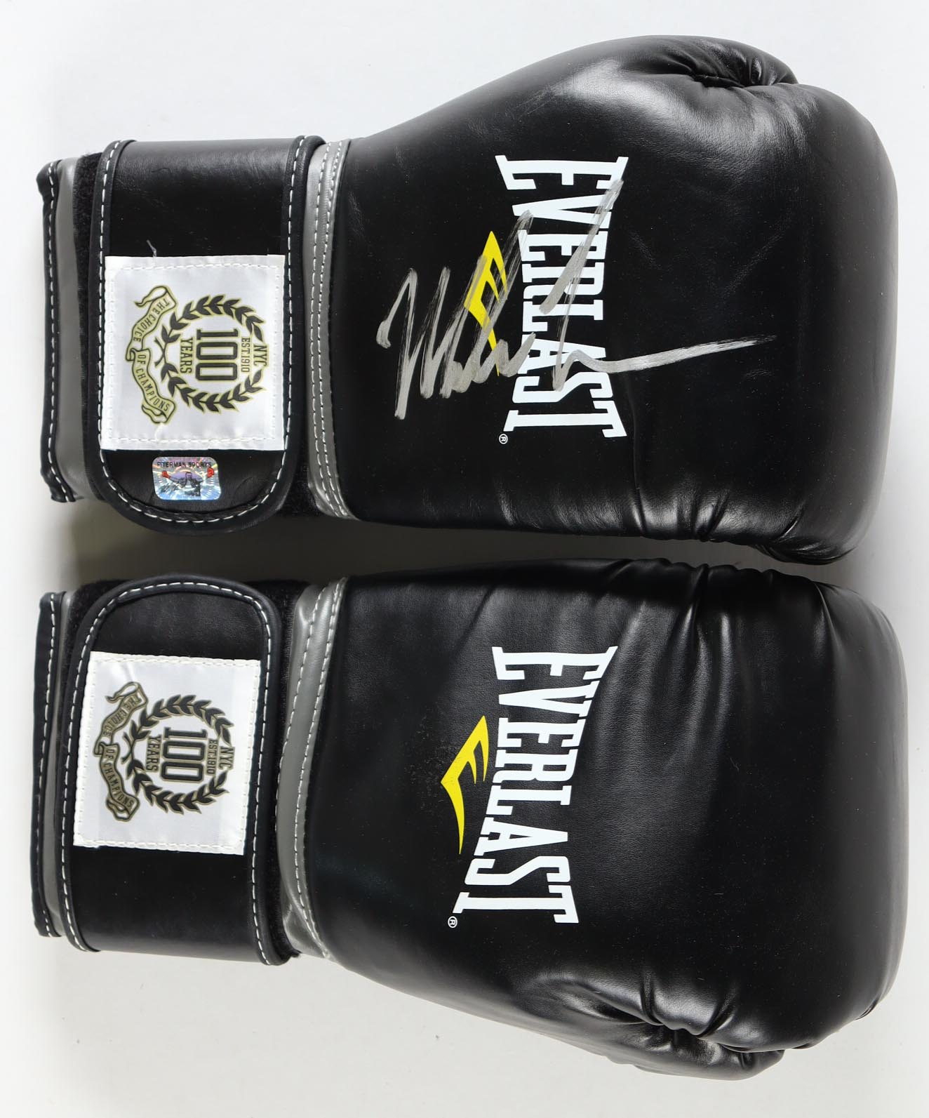 Mike Tyson Signed 100 Year Anniversary Everlast Boxing Glove Set