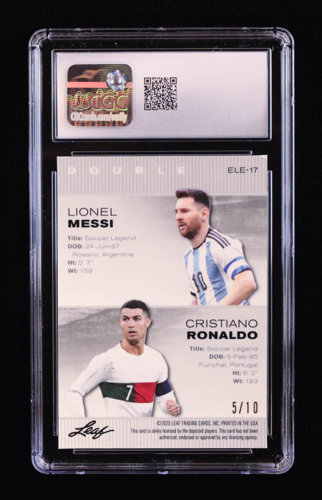 Lot 10 Cartes Leaf Exclusive Legends Edition Trio – Griffey Jr / Messi / Curry – Rookies 2024