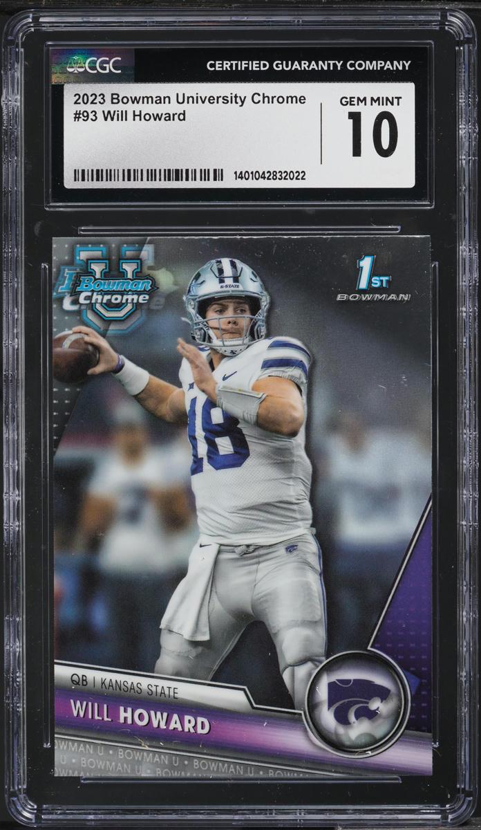 Will Howard 2023 Bowman Chrome University #93 RC (CGC 10) at PristineAuction.com Will Howard 2023 Bowman Chrome University #93 RC (CGC 10) at PristineAuction.com