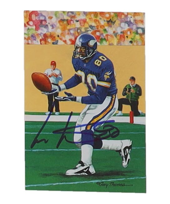 Cris Carter Signed LE Football Goal Line Art Card (Schwartz) at PristineAuction.com Cris Carter Signed LE Football Goal Line Art Card (Schwartz) at PristineAuction.com