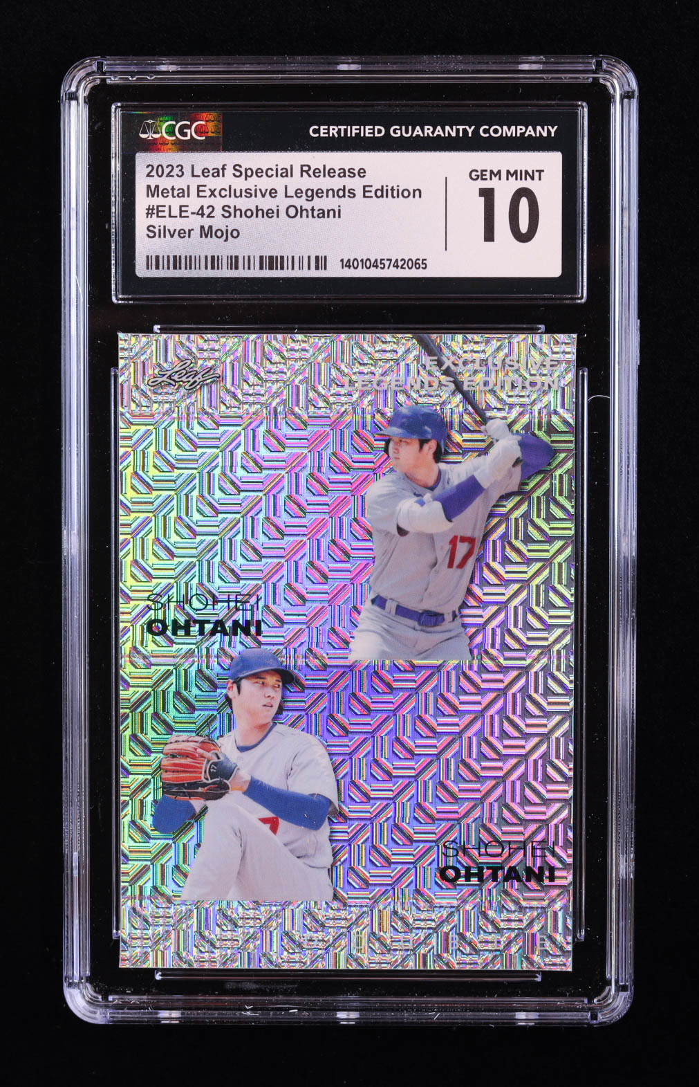 Shohei Ohtani 2023 Leaf Metal Special Release Exclusive Legends Edition Mojo Silver #ELE42 #2/25 (CGC 10) at PristineAuction.com Shohei Ohtani 2023 Leaf Metal Special Release Exclusive Legends Edition Mojo Silver #ELE42 #2/25 (CGC 10) at PristineAuction.com