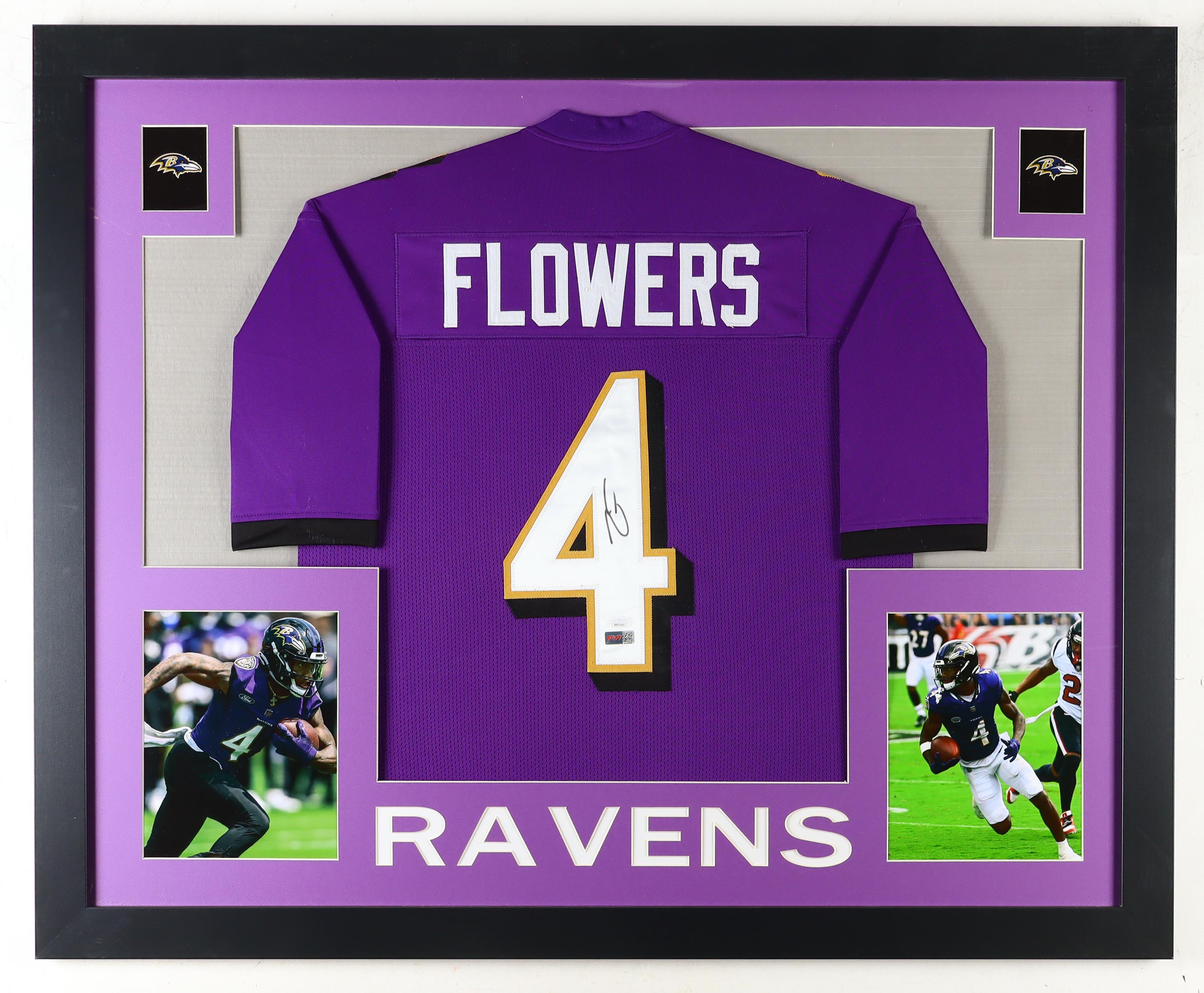Zay Flowers Signed Custom Framed Jersey Display (JSA & PIA) at PristineAuction.com Zay Flowers Signed Custom Framed Jersey Display (JSA & PIA) at PristineAuction.com