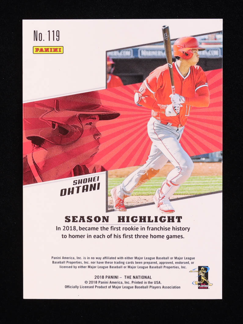 Shohei Ohtani 2018 Panini National Convention #119 RC #130/399 at PristineAuction.com Shohei Ohtani 2018 Panini National Convention #119 RC #130/399 at PristineAuction.com