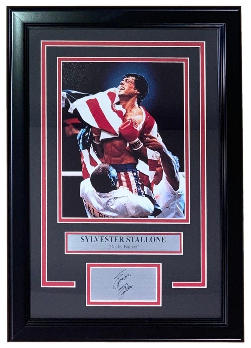 Sylvester Stallone "Rocky" Custom Framed Photo Display with Laser Engraved Signature at PristineAuction.com Sylvester Stallone "Rocky" Custom Framed Photo Display with Laser Engraved Signature at PristineAuction.com