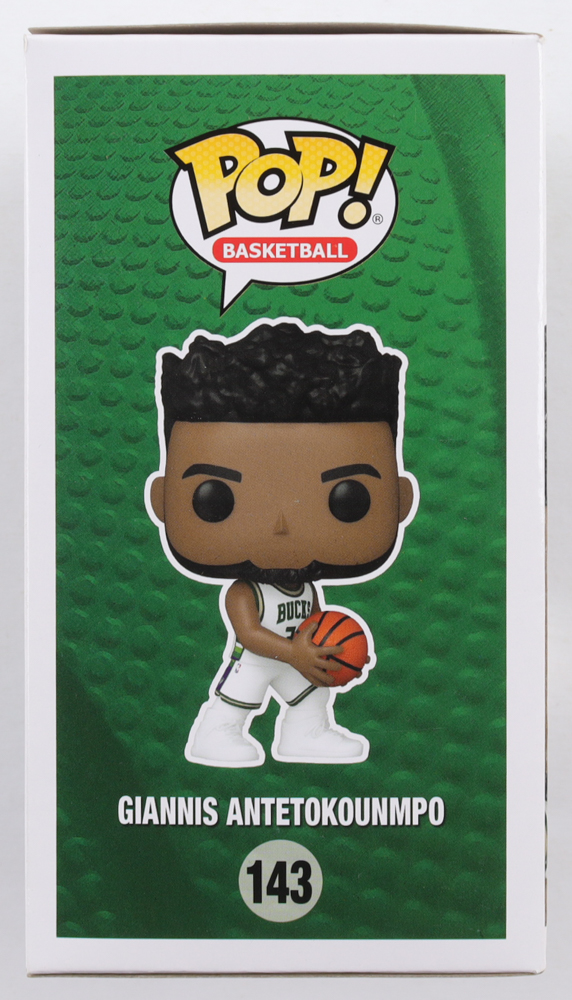 Giannis Antetokounmpo Signed Bucks #143 Funko Pop! Vinyl Figure (Beckett) at PristineAuction.com Giannis Antetokounmpo Signed Bucks #143 Funko Pop! Vinyl Figure (Beckett) at PristineAuction.com