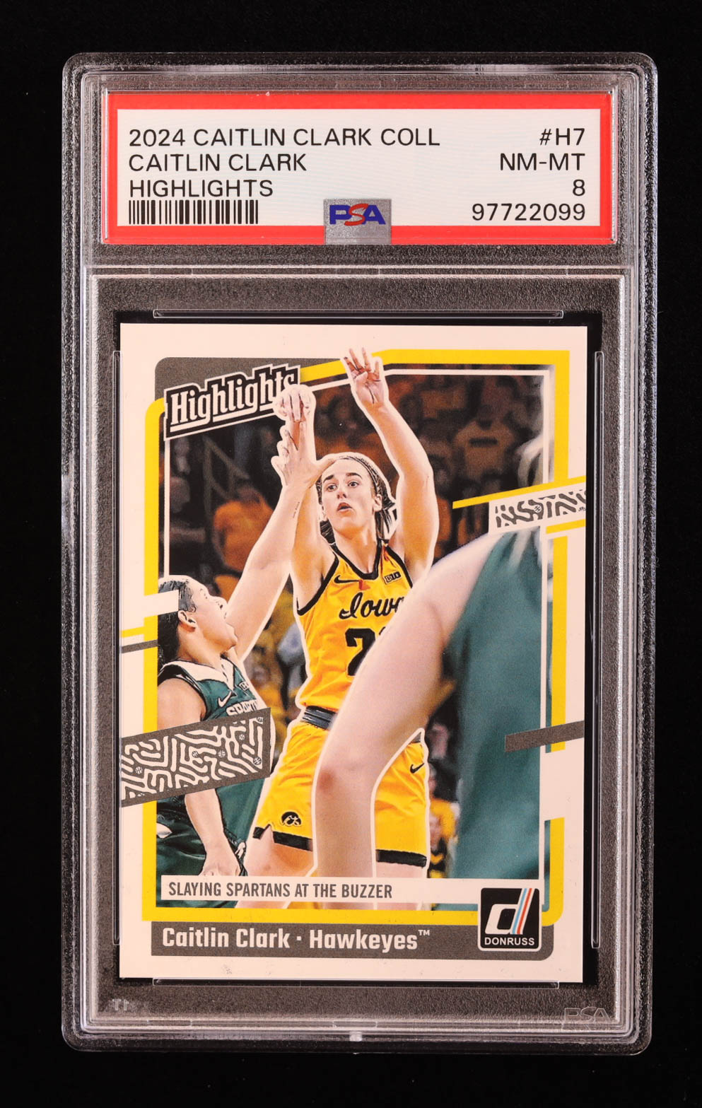 Caitlin Clark 2024 Panini Caitlin Clark Collection Donruss Highlights #H7 RC (PSA 8) at PristineAuction.com Caitlin Clark 2024 Panini Caitlin Clark Collection Donruss Highlights #H7 RC (PSA 8) at PristineAuction.com