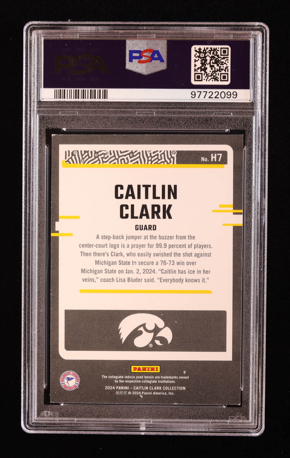 Caitlin Clark 2024 Panini Caitlin Clark Collection Donruss Highlights #H7 RC (PSA 8) at PristineAuction.com Caitlin Clark 2024 Panini Caitlin Clark Collection Donruss Highlights #H7 RC (PSA 8) at PristineAuction.com