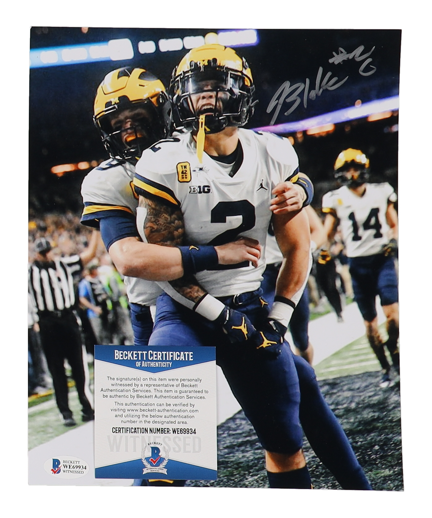 Blake Corum Signed Michigan Wolverines 8x10 Photo (Beckett) at PristineAuction.com Blake Corum Signed Michigan Wolverines 8x10 Photo (Beckett) at PristineAuction.com