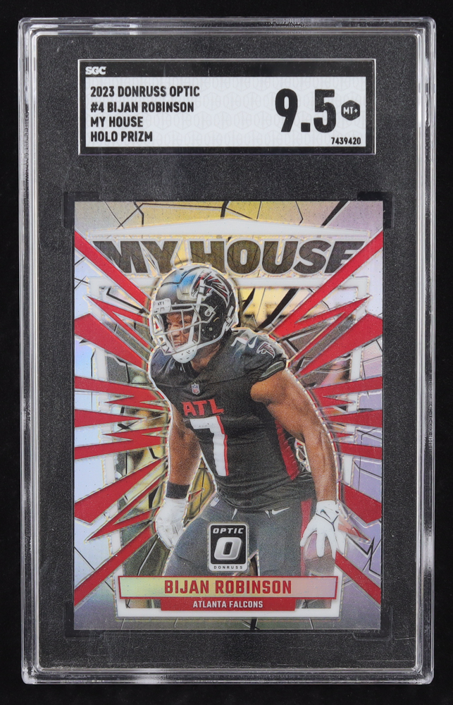 Bijan Robinson 2023 Donruss Optic My House! #4 RC (SGC 9.5) at PristineAuction.com Bijan Robinson 2023 Donruss Optic My House! #4 RC (SGC 9.5) at PristineAuction.com