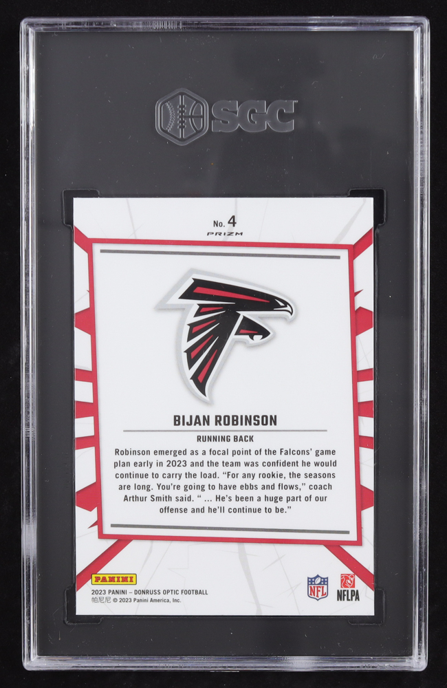 Bijan Robinson 2023 Donruss Optic My House! #4 RC (SGC 9.5) at PristineAuction.com Bijan Robinson 2023 Donruss Optic My House! #4 RC (SGC 9.5) at PristineAuction.com