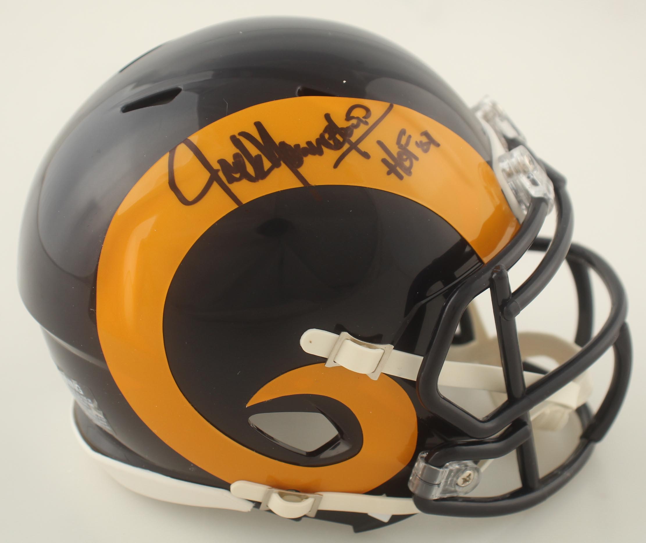 Jack Youngblood Signed Rams Throwback Speed Mini Helmet Inscribed "HOF ...