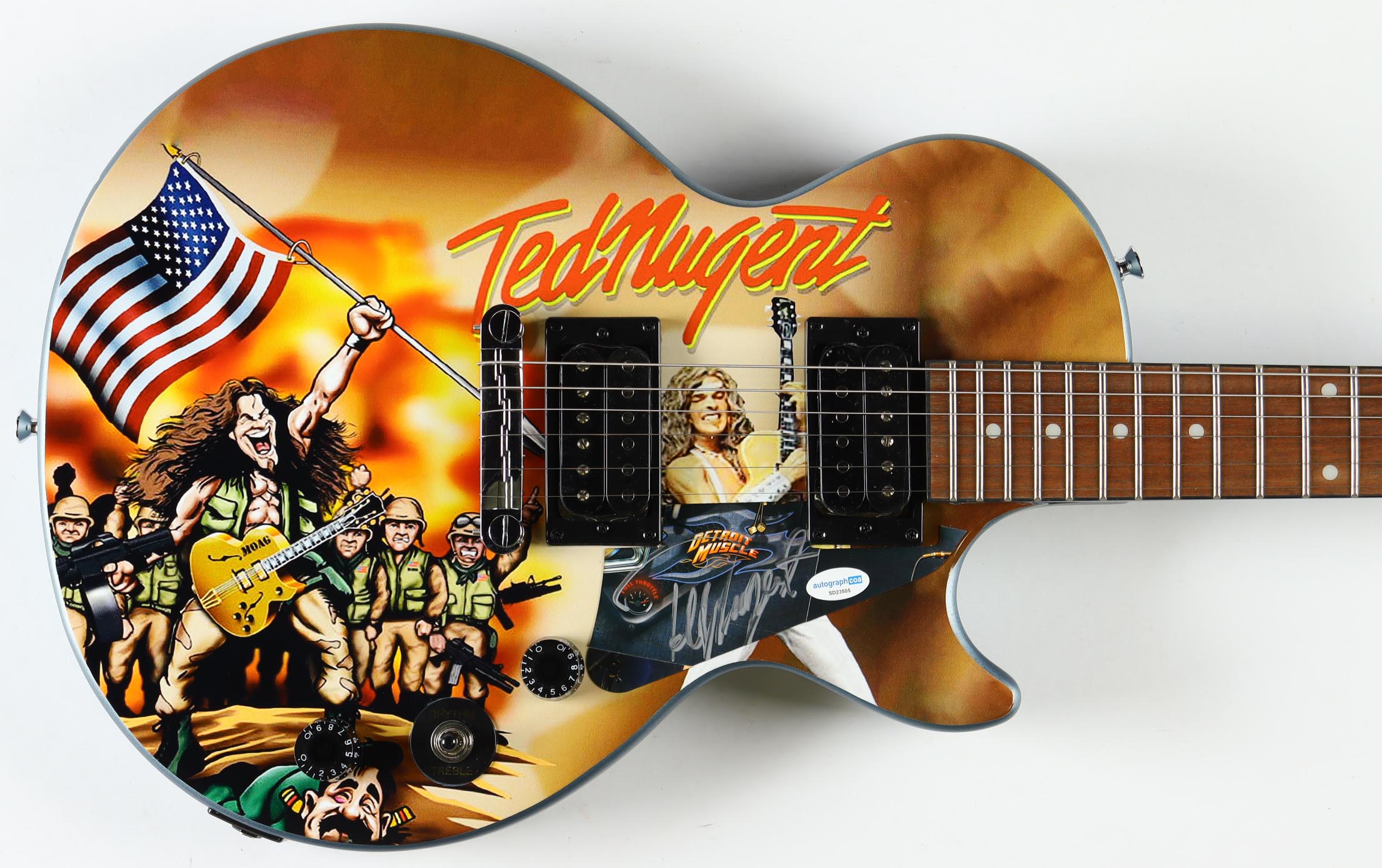 Ted Nugent Signed Full-Size Electric Guitar (ACOA & AutographPros) at PristineAuction.com Ted Nugent Signed Full-Size Electric Guitar (ACOA & AutographPros) at PristineAuction.com