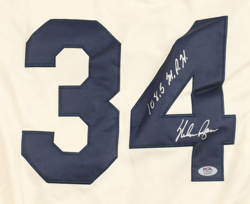 Nolan Ryan Signed Jersey Inscribed "108.5 MPH" (PSA) at PristineAuction.com Nolan Ryan Signed Jersey Inscribed "108.5 MPH" (PSA) at PristineAuction.com