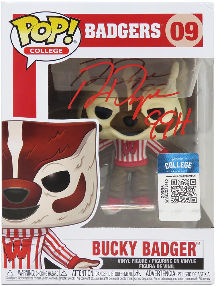 Ron Dayne Signed Wisconsin Badgers #09 Bucky Badger Funko Pop! Vinyl Figure Inscribed "99H" (Schwartz) at PristineAuction.com Ron Dayne Signed Wisconsin Badgers #09 Bucky Badger Funko Pop! Vinyl Figure Inscribed "99H" (Schwartz) at PristineAuction.com