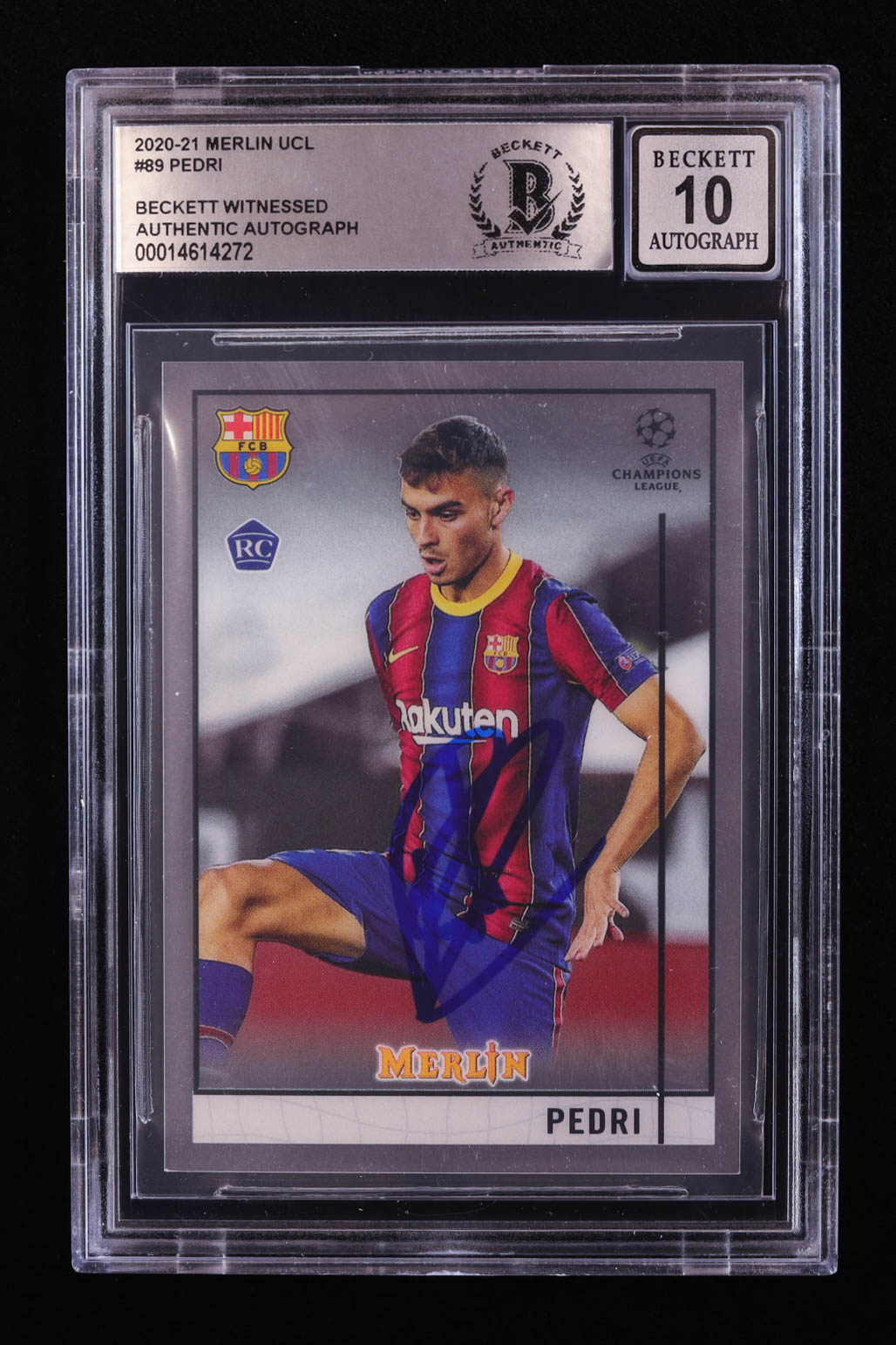 Pedri Signed 2020-21 Merlin UEFA Champions League #89 RC (BGS | Auto 10) at PristineAuction.com Pedri Signed 2020-21 Merlin UEFA Champions League #89 RC (BGS | Auto 10) at PristineAuction.com