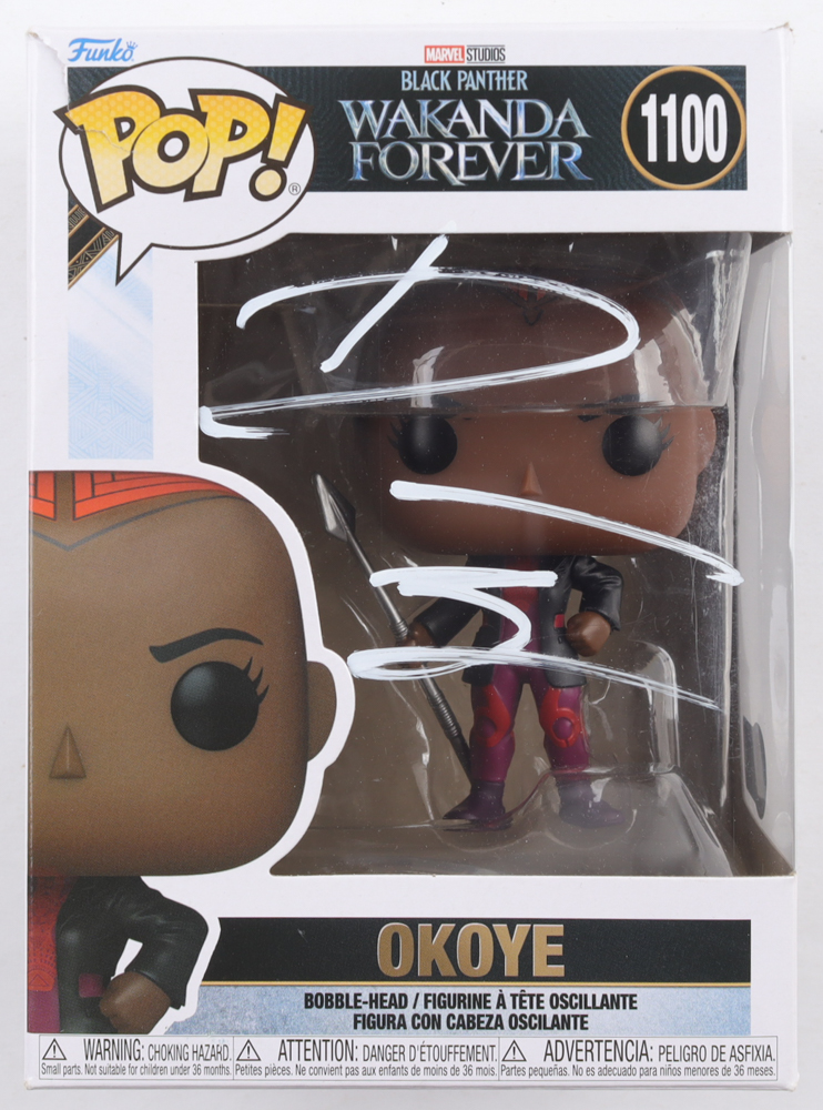 Danai Gurira Signed "Black Panther: Wakanda Forever" #1100 Okoye Bobble-Head Funko Pop! Vinyl Figure (Beckett) at PristineAuction.com Danai Gurira Signed "Black Panther: Wakanda Forever" #1100 Okoye Bobble-Head Funko Pop! Vinyl Figure (Beckett) at PristineAuction.com