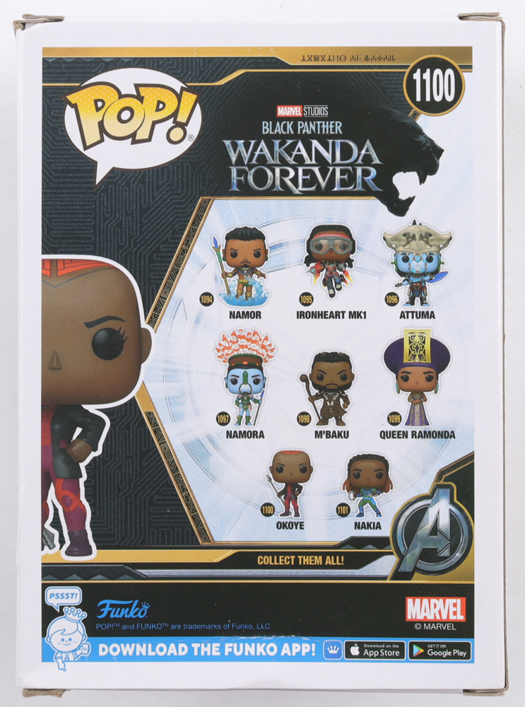Danai Gurira Signed "Black Panther: Wakanda Forever" #1100 Okoye Bobble-Head Funko Pop! Vinyl Figure (Beckett) at PristineAuction.com Danai Gurira Signed "Black Panther: Wakanda Forever" #1100 Okoye Bobble-Head Funko Pop! Vinyl Figure (Beckett) at PristineAuction.com