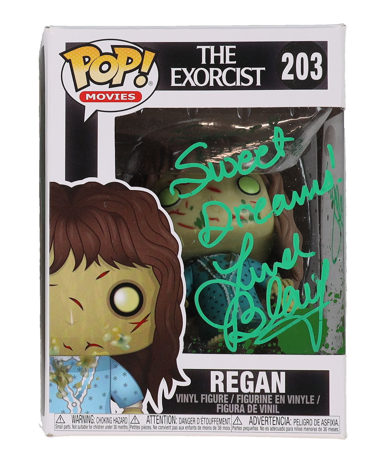 Linda Blair Signed "The Exorcist" #203 Regan Funko Pop! Vinyl Figure Inscribed "Sweet Dreams!" & "Regan" (JSA) at PristineAuction.com Linda Blair Signed "The Exorcist" #203 Regan Funko Pop! Vinyl Figure Inscribed "Sweet Dreams!" & "Regan" (JSA) at PristineAuction.com
