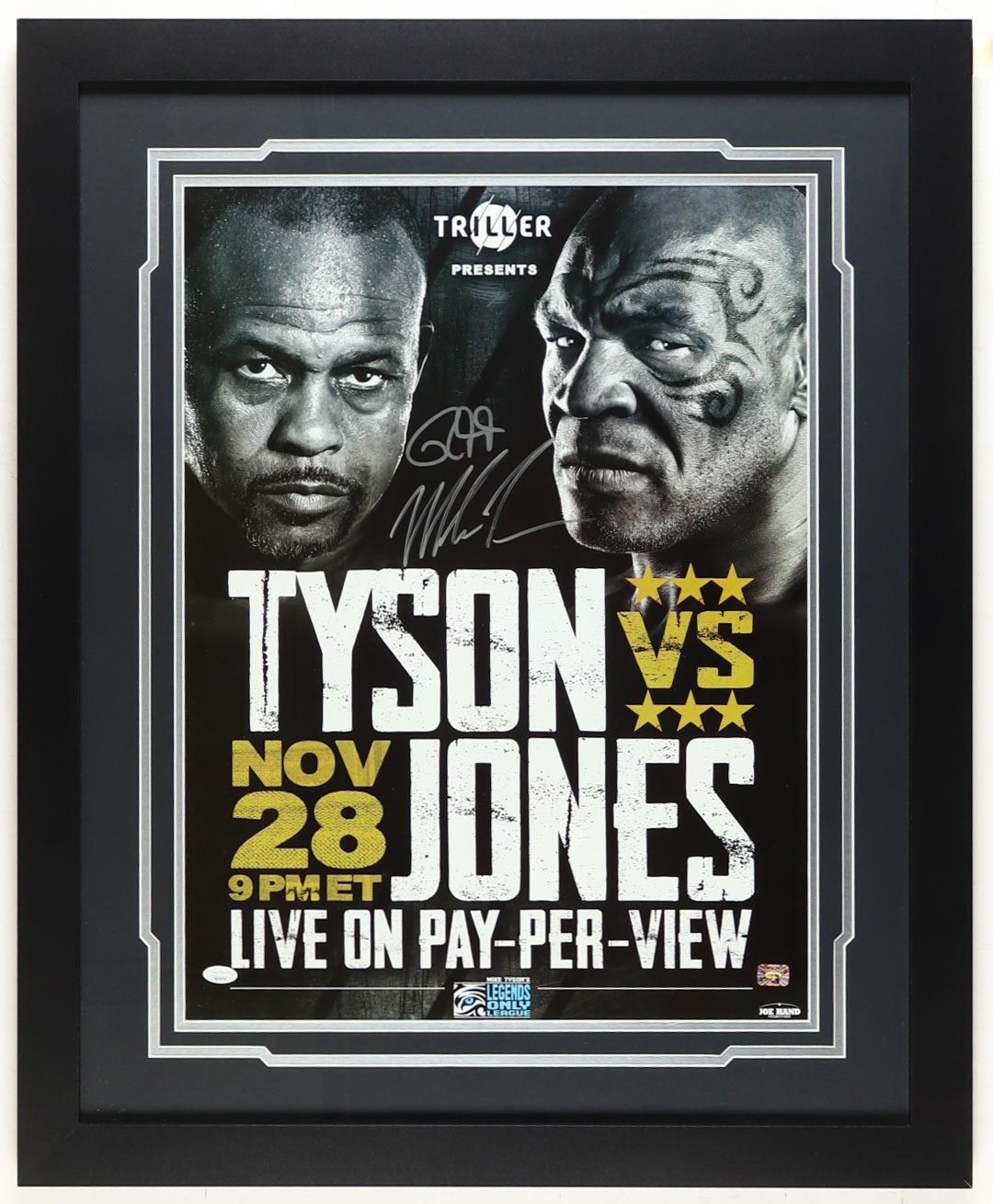 Mike Tyson & Roy Jones Jr. Signed Custom Framed "Tyson vs Jones" Poster Display (JSA & Fiterman) at PristineAuction.com Mike Tyson & Roy Jones Jr. Signed Custom Framed "Tyson vs Jones" Poster Display (JSA & Fiterman) at PristineAuction.com
