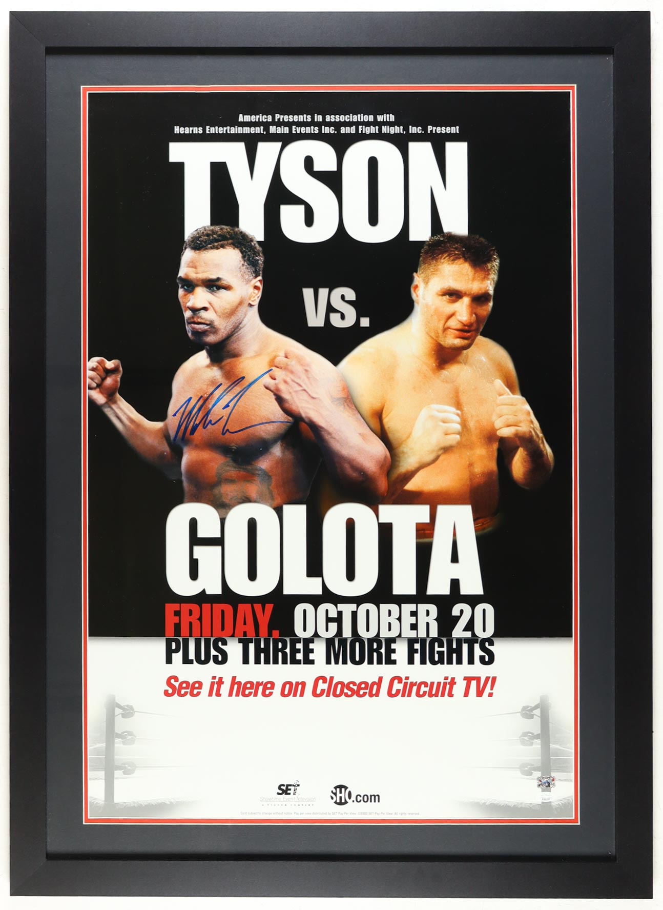 Mike Tyson Signed Custom Framed "Tyson vs Golota" Poster Display (JSA & Fiterman) at PristineAuction.com Mike Tyson Signed Custom Framed "Tyson vs Golota" Poster Display (JSA & Fiterman) at PristineAuction.com