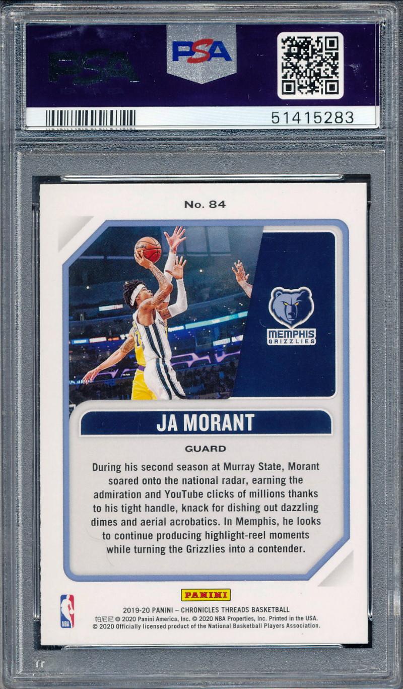 Ja Morant 2019-20 Panini Chronicles #84 Threads RC (PSA 10) at PristineAuction.com Ja Morant 2019-20 Panini Chronicles #84 Threads RC (PSA 10) at PristineAuction.com