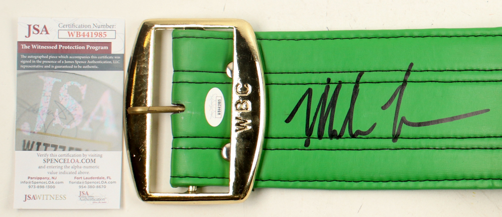 Mike Tyson Signed WBC Championship Belt (JSA) at PristineAuction.com Mike Tyson Signed WBC Championship Belt (JSA) at PristineAuction.com