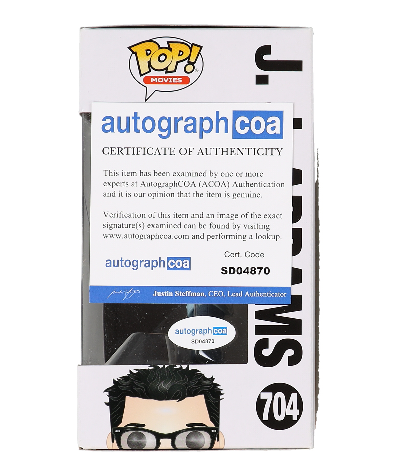 J. J. Abrams Signed "Director" #704 Funko Pop! Vinyl Figure (AutographCOA) at PristineAuction.com J. J. Abrams Signed "Director" #704 Funko Pop! Vinyl Figure (AutographCOA) at PristineAuction.com