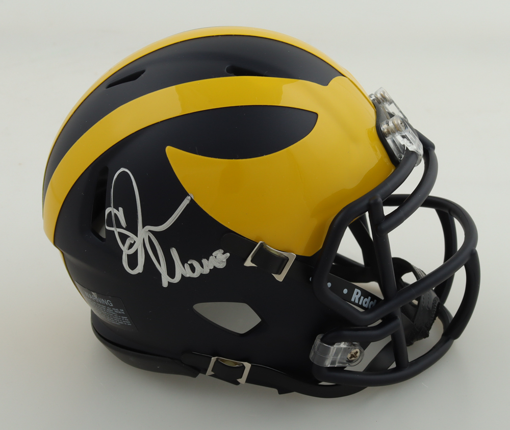 Sherrone Moore Signed Michigan Wolverines Speed Mini Helmet (Beckett) at PristineAuction.com Sherrone Moore Signed Michigan Wolverines Speed Mini Helmet (Beckett) at PristineAuction.com