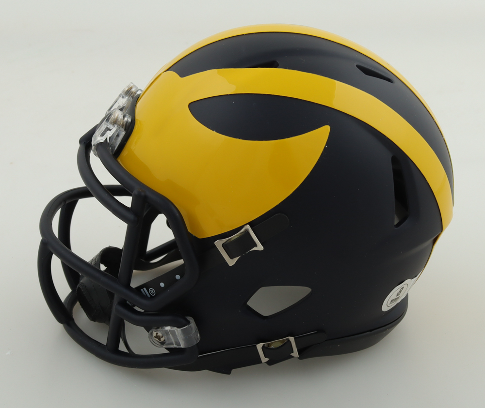 Sherrone Moore Signed Michigan Wolverines Speed Mini Helmet (Beckett) at PristineAuction.com Sherrone Moore Signed Michigan Wolverines Speed Mini Helmet (Beckett) at PristineAuction.com