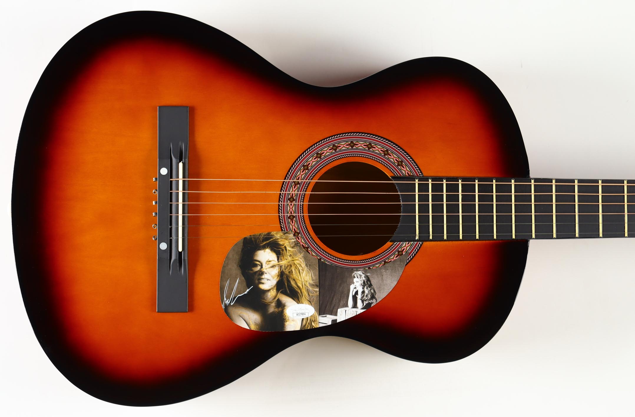 Shania Twain Guitar with Signed Custom Insert Pickguard (JSA) at PristineAuction.com Shania Twain Guitar with Signed Custom Insert Pickguard (JSA) at PristineAuction.com