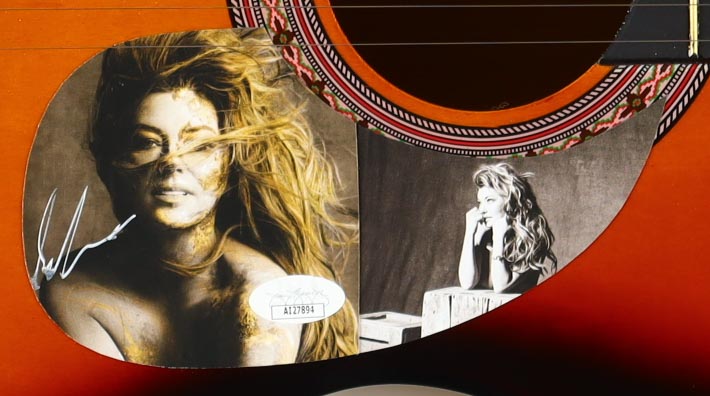 Shania Twain Guitar with Signed Custom Insert Pickguard (JSA) at PristineAuction.com Shania Twain Guitar with Signed Custom Insert Pickguard (JSA) at PristineAuction.com