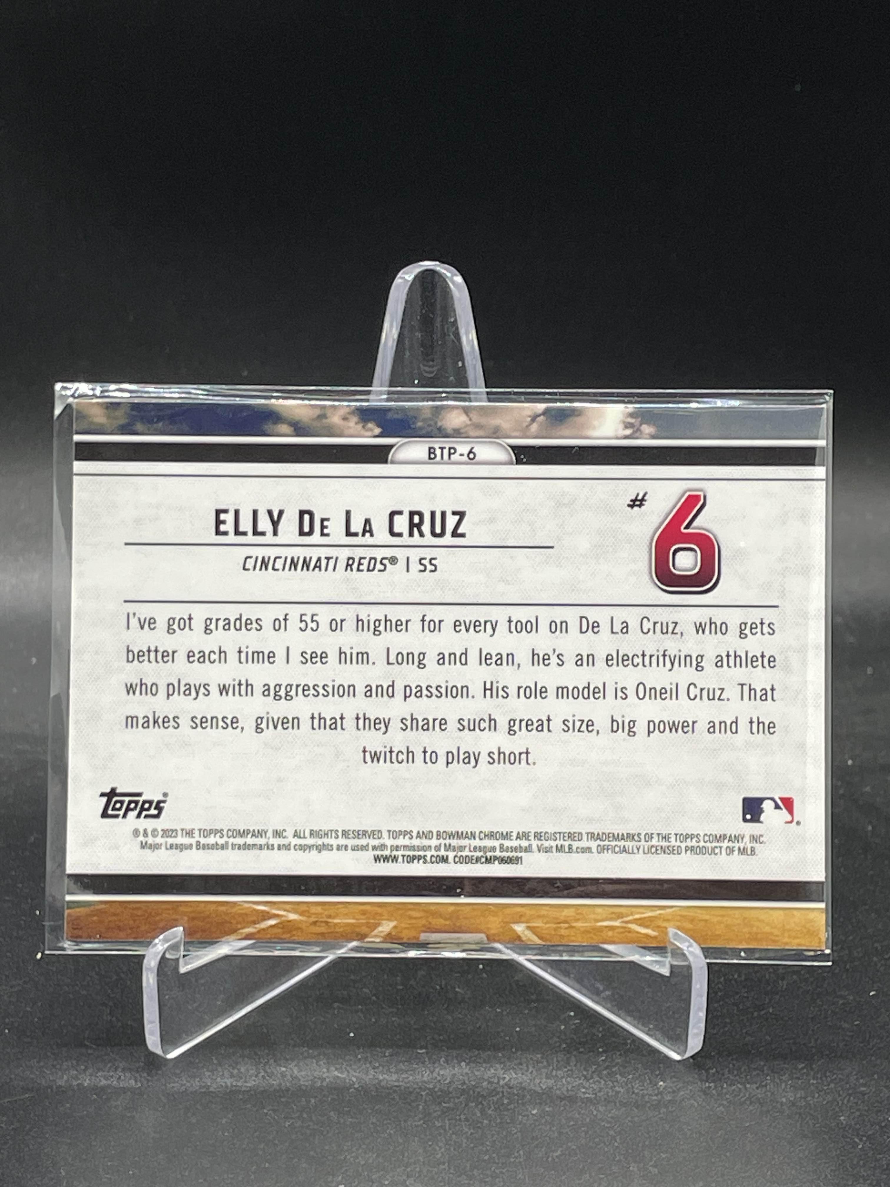 Elly De La Cruz 2023 Bowman Chrome Scouts Top 100 Refractor #BTP6 at PristineAuction.com Elly De La Cruz 2023 Bowman Chrome Scouts Top 100 Refractor #BTP6 at PristineAuction.com