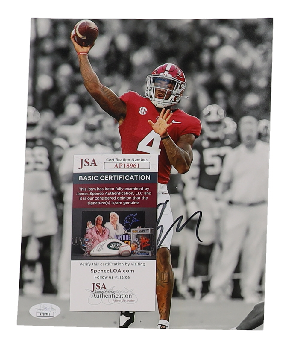 Jalen Milroe Signed Alabama Crimson Tide 8x10 Photo (JSA) at PristineAuction.com Jalen Milroe Signed Alabama Crimson Tide 8x10 Photo (JSA) at PristineAuction.com