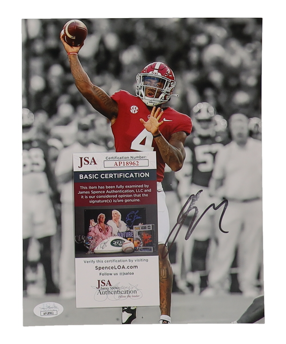 Jalen Milroe Signed Alabama Crimson Tide 8x10 Photo (JSA) at PristineAuction.com Jalen Milroe Signed Alabama Crimson Tide 8x10 Photo (JSA) at PristineAuction.com