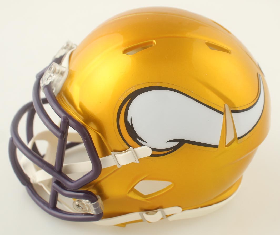 J.J. McCarthy Signed Vikings Flash Alternate Speed Mini Helmet (Beckett) at PristineAuction.com J.J. McCarthy Signed Vikings Flash Alternate Speed Mini Helmet (Beckett) at PristineAuction.com
