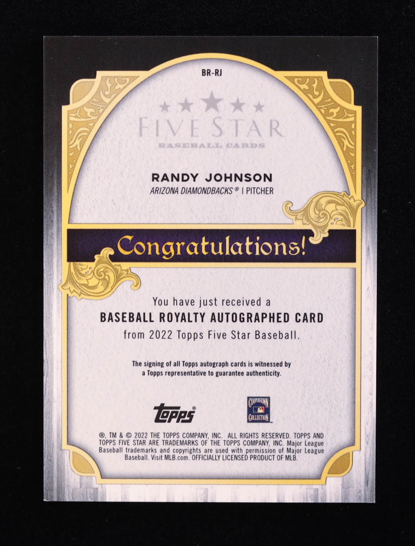 Randy Johnson 2022 Topps Five Star Baseball Royalty Autographs Gold #BRRJ #6/10 at PristineAuction.com Randy Johnson 2022 Topps Five Star Baseball Royalty Autographs Gold #BRRJ #6/10 at PristineAuction.com