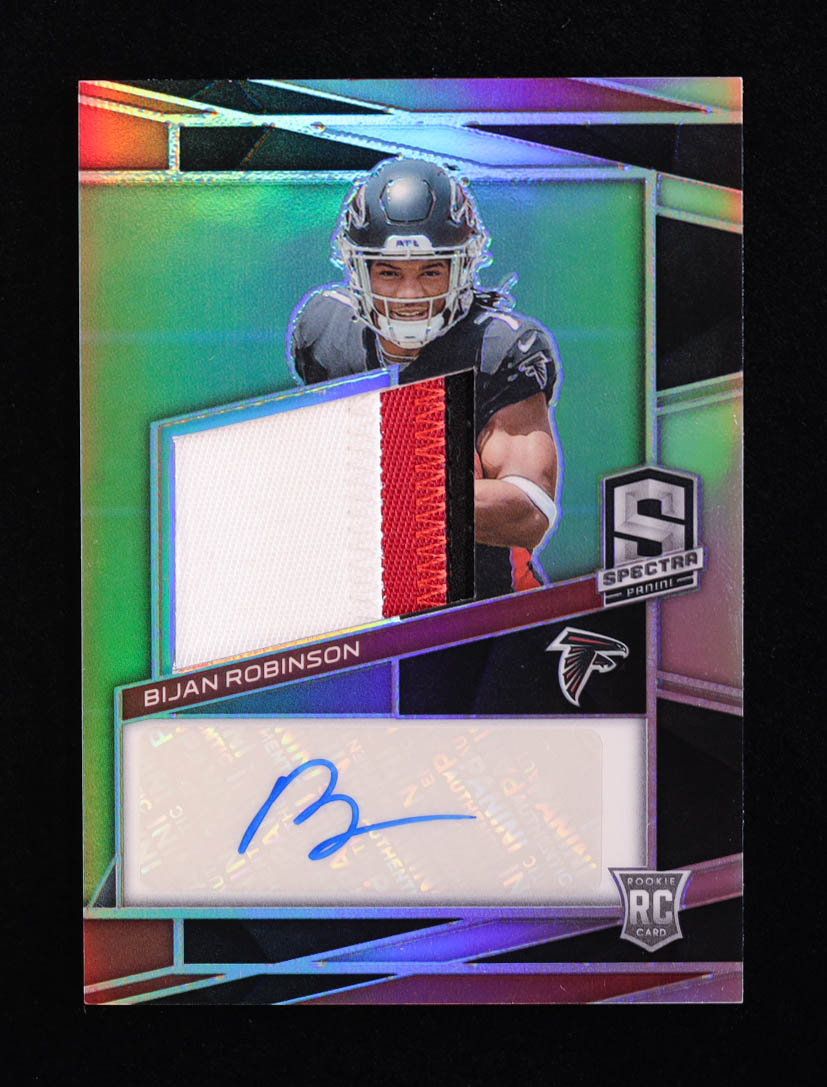 Bijan Robinson 2023 Panini Spectra #203 Jersey Autograph RC #25/99 at PristineAuction.com Bijan Robinson 2023 Panini Spectra #203 Jersey Autograph RC #25/99 at PristineAuction.com