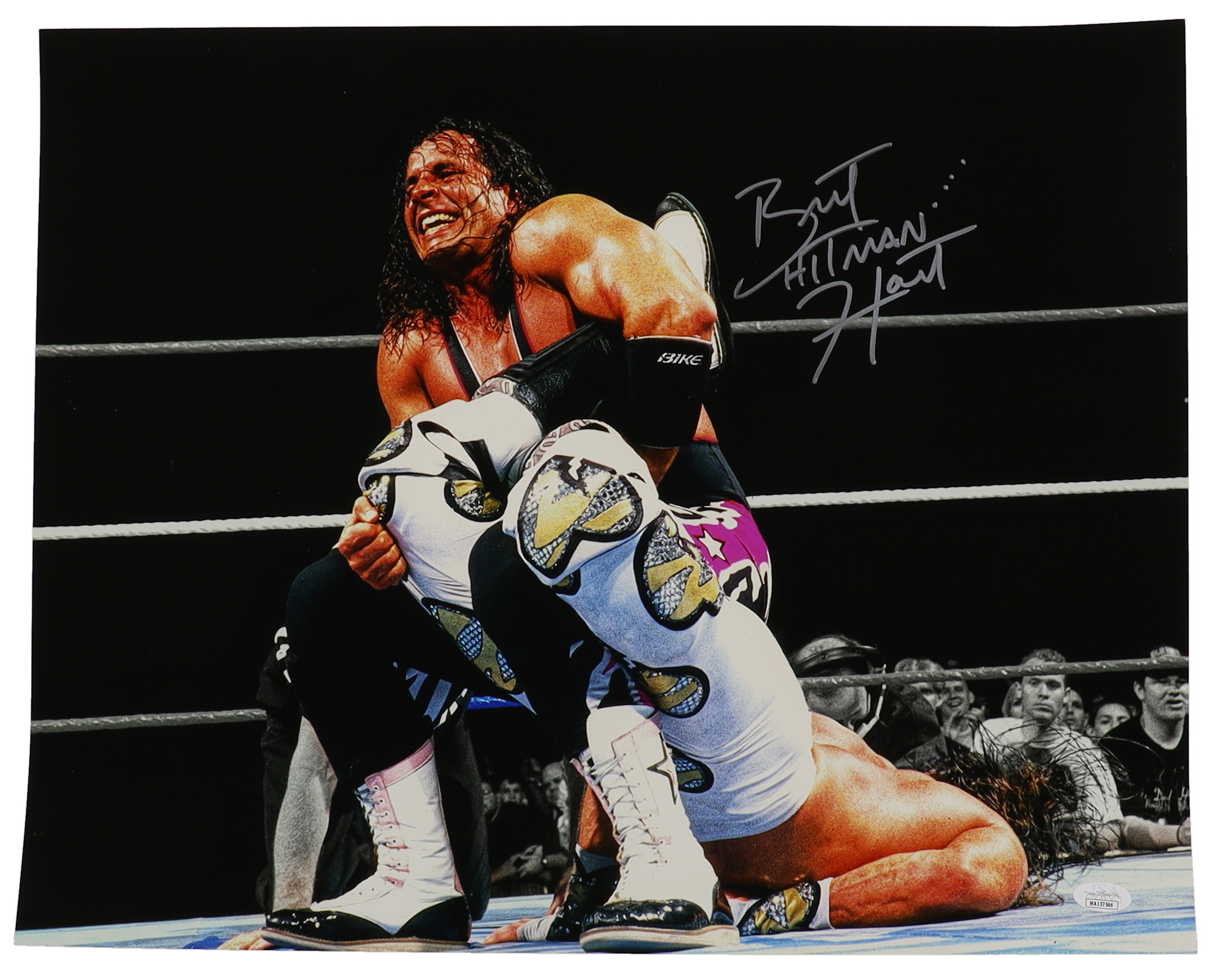 Bret "Hitman" Hart Signed WWE 16x20 Photo (JSA) at PristineAuction.com Bret "Hitman" Hart Signed WWE 16x20 Photo (JSA) at PristineAuction.com