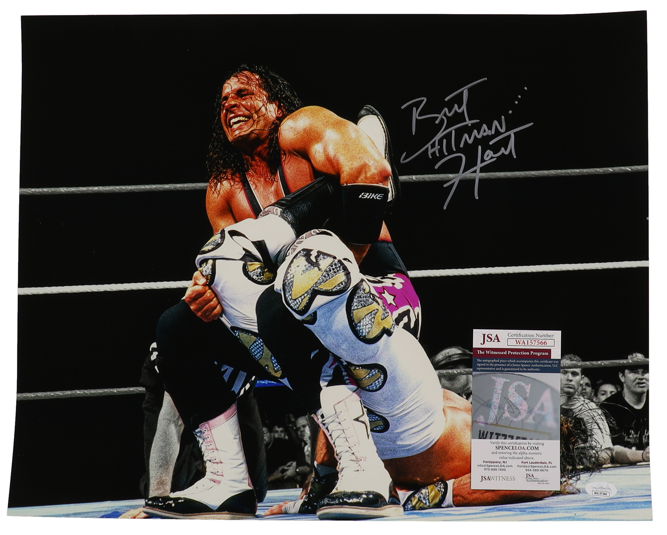 Bret "Hitman" Hart Signed WWE 16x20 Photo (JSA) at PristineAuction.com Bret "Hitman" Hart Signed WWE 16x20 Photo (JSA) at PristineAuction.com
