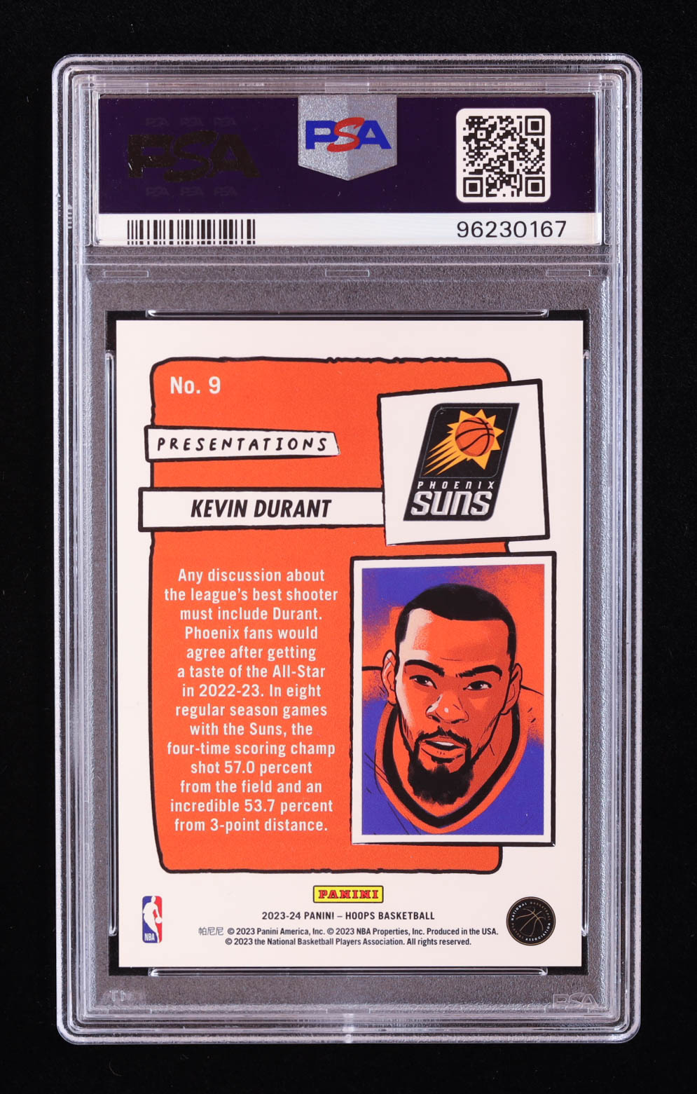 Kevin Durant 2023-24 Hoops Presentations #9 (PSA 10) at PristineAuction.com Kevin Durant 2023-24 Hoops Presentations #9 (PSA 10) at PristineAuction.com