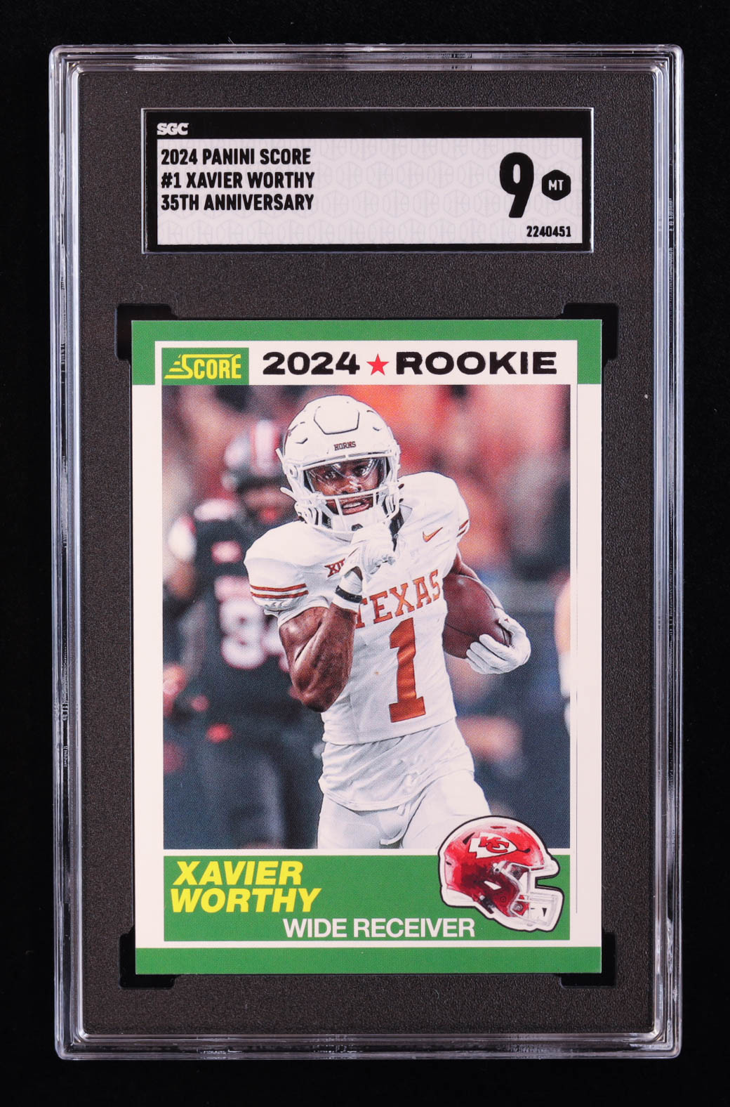 Xavier Worthy 2024 Score 35th Anniversary Rookie #1 RC (SGC 9) at PristineAuction.com Xavier Worthy 2024 Score 35th Anniversary Rookie #1 RC (SGC 9) at PristineAuction.com