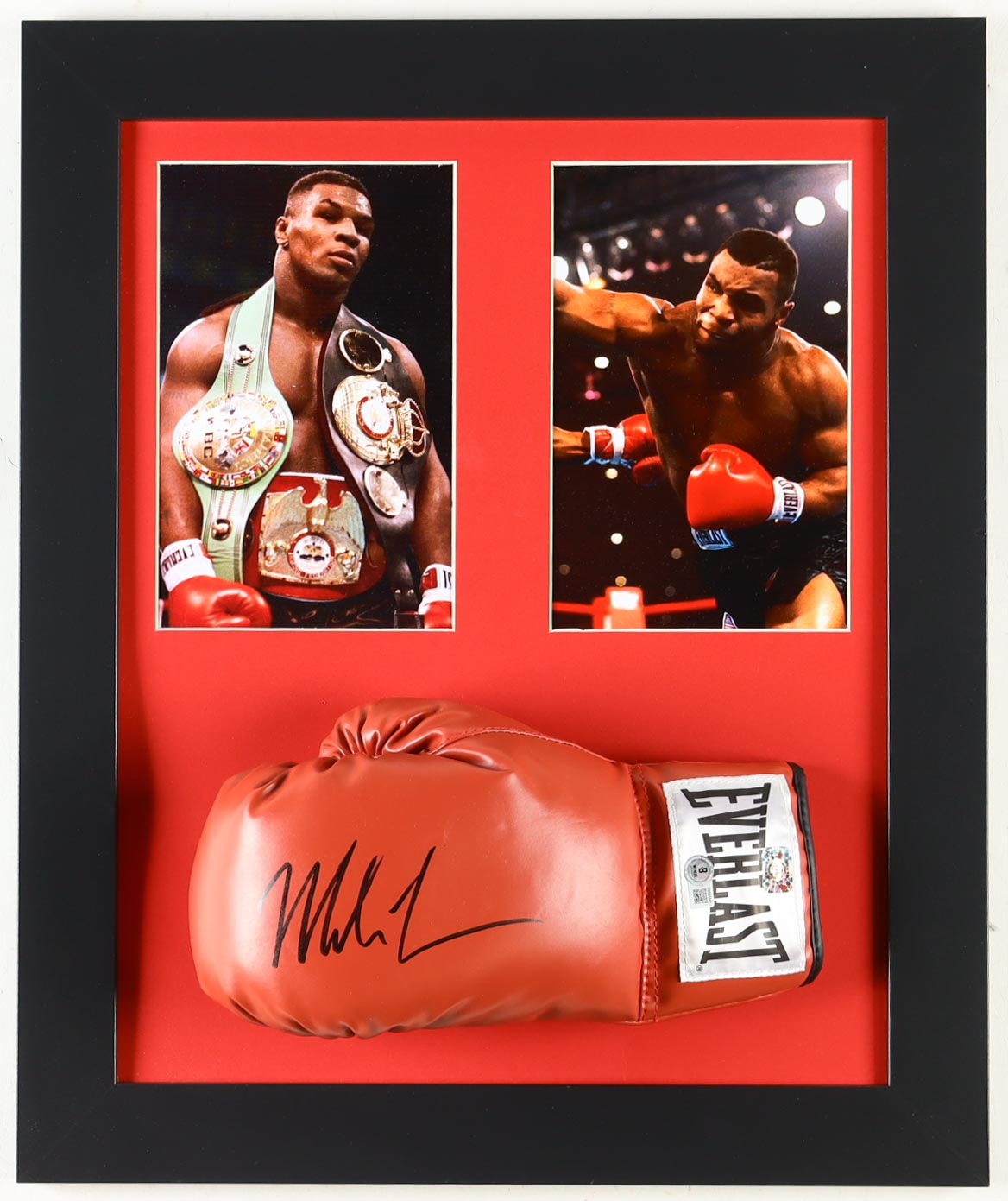 Mike Tyson Signed Custom Framed Everlast Boxing Glove Display (Beckett & Tyson) at PristineAuction.com Mike Tyson Signed Custom Framed Everlast Boxing Glove Display (Beckett & Tyson) at PristineAuction.com