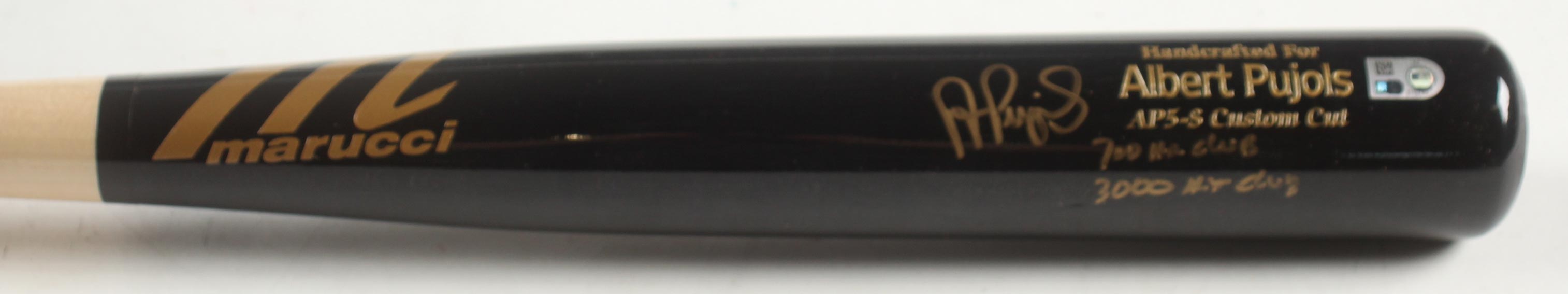 Albert Pujols Signed Marucci Player Model Bat Inscribed "700 HR Club" & "3000 Hit Club" (Fanatics & MLB) at PristineAuction.com Albert Pujols Signed Marucci Player Model Bat Inscribed "700 HR Club" & "3000 Hit Club" (Fanatics & MLB) at PristineAuction.com